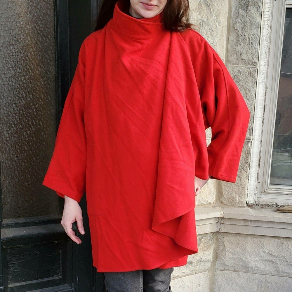 Vintage red wool coat